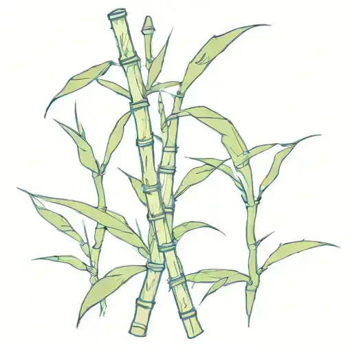 bamboo shoots sugarcane bow tattoo design idea