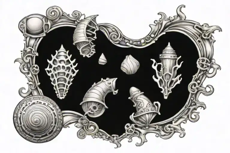 sea shells tattoo design idea