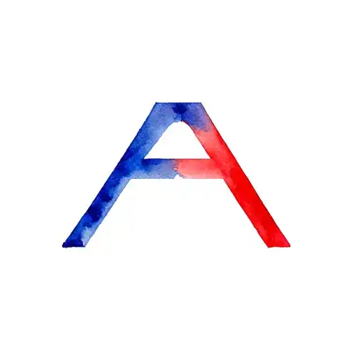 Two letters A, placed in reverse, 1 blue and 1 red tattoo design idea