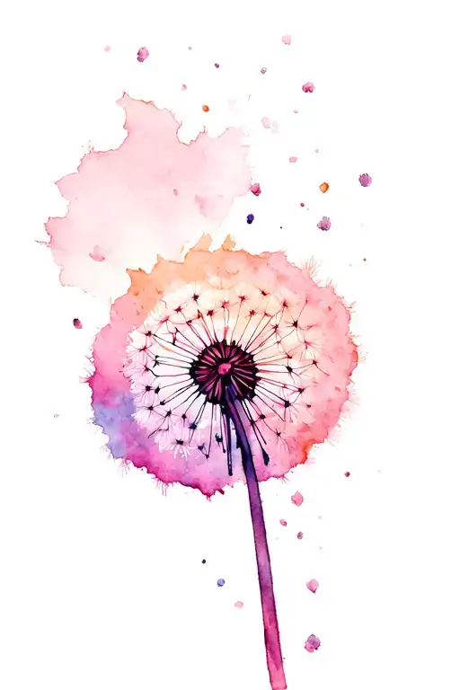 dandelion blowing tattoo design idea