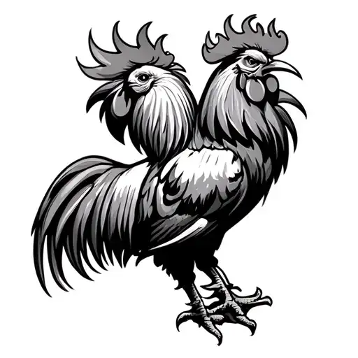 Fighting Roosters tattoo design idea