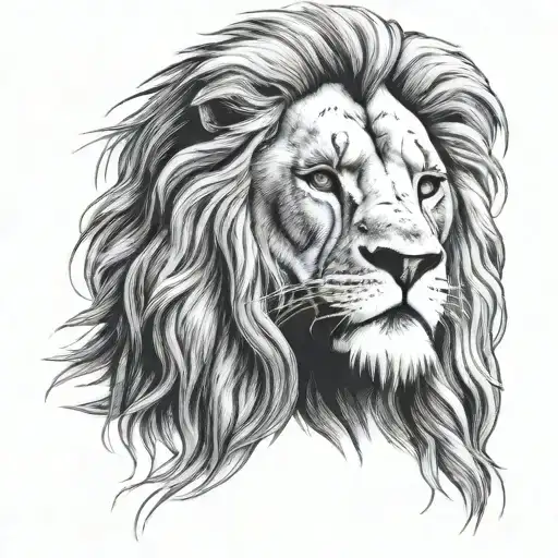 Mufasa mugshot in realism style tattoo tattoo design idea