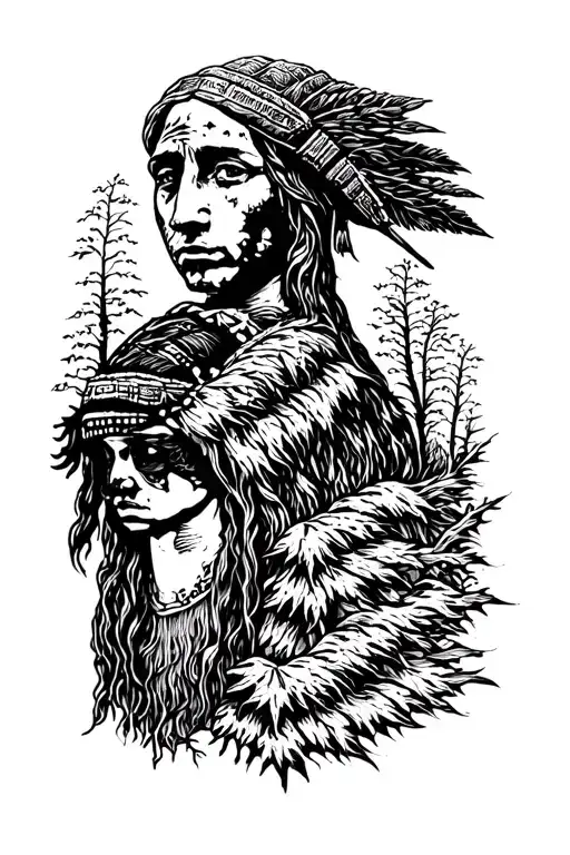 trail of tears memorial piece tattoo design idea