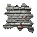 Brick wall with a Red W busting out the wall tattoo design idea