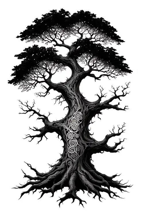 Yggdrasil world tree tattoo design idea