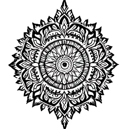 gothic Polynesian mandala design tattoo design idea