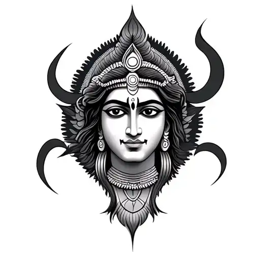Vishnu Sudarshan Chakra and Shiva Trishul tattoo design idea
