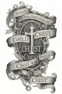 Scripture on inner forearm that says I could do all things throught Christ who strengthens me tattoo design idea