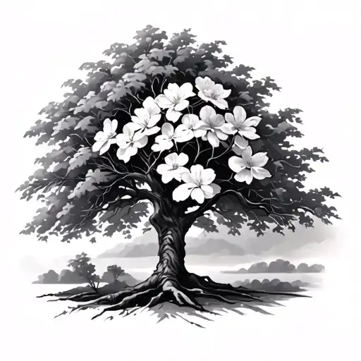dogwood tree tattoo design idea