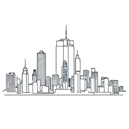 philly skyline silhouette tattoo design idea