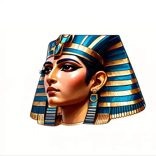 Egyptian mythology and face tattoo design idea