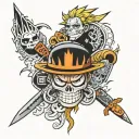One Piece, Bleach, Naruto tattoo design idea