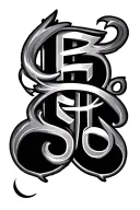 vertical name written tattoo design idea