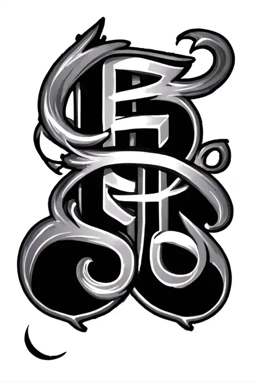 vertical name written tattoo design idea