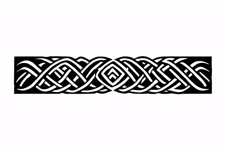 Celtic knot frame, mountains, crashing waves tattoo design idea