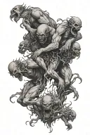 hundreds of souls escaping the pits of hell crawling over one another scratching their way out  tattoo design idea