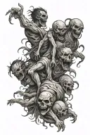 hundreds of souls escaping the pits of hell crawling over one another scratching their way out  tattoo design idea