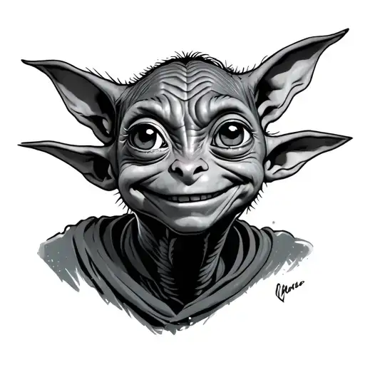 dobby smiling tattoo design idea