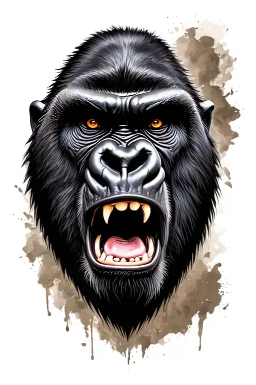 angry gorilla face tattoo design idea