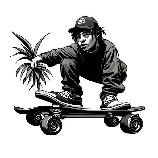 skate reggae color scheme tattoo design idea