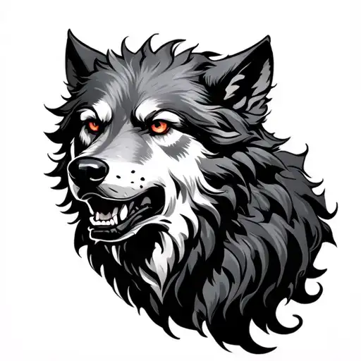 cerberus three headed wolf tattoo design idea