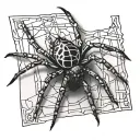 spider on a square saltine cracker tattoo design idea