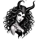 Medusa and maleficent Virgo  tattoo design idea