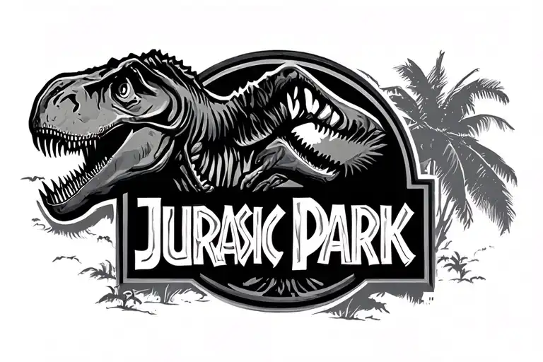 Jurassic park logo tattoo design idea