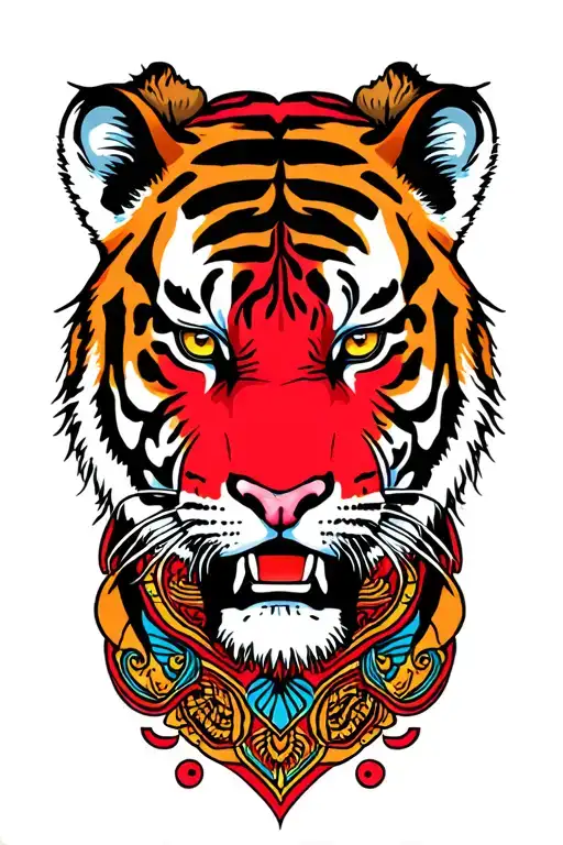 tiger head tattoo design idea
