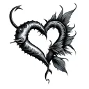 Fishing Hook Heart tattoo design idea
