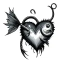 Fishing Hook Heart tattoo design idea