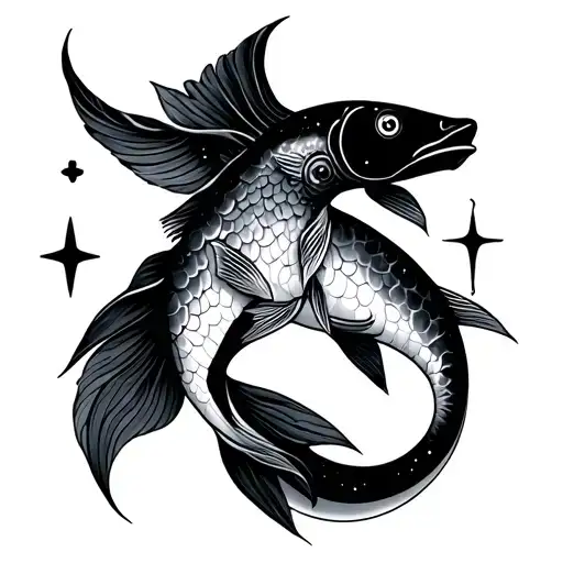 Pisces And Sagittarius starsigns tattoo design idea