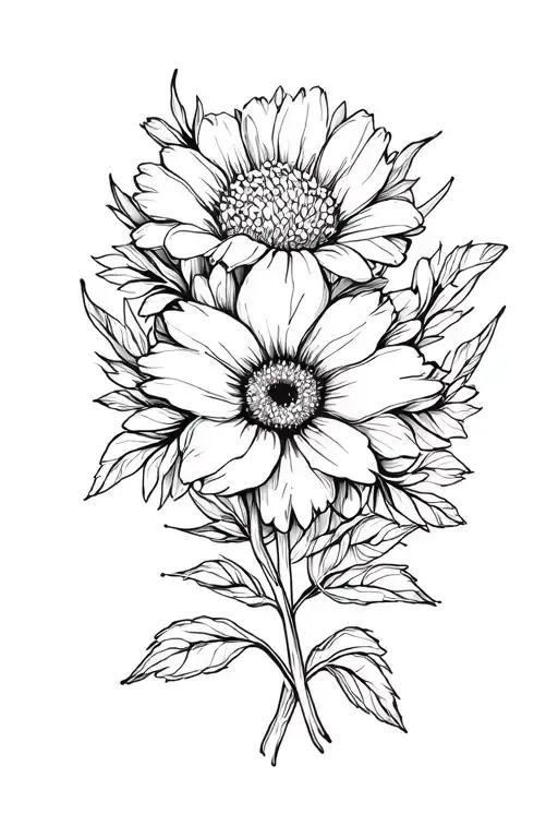 Mandela flower blooming flower surrounded tattoo design idea