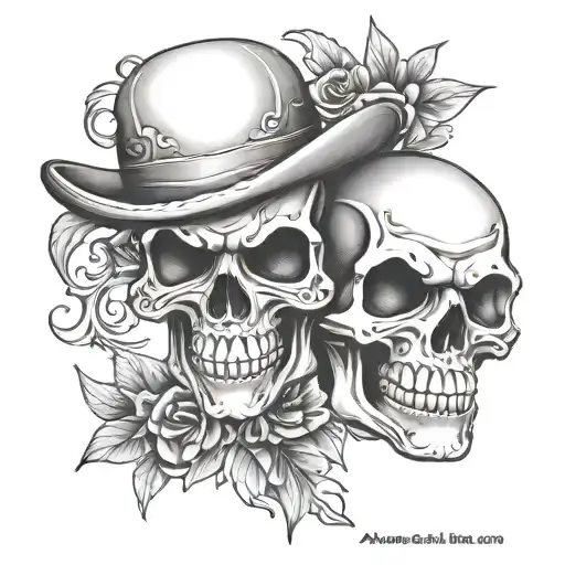 chicano skull laugh now cry later tattoo design idea