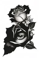 choosing between an eye and a rose tattoo design idea