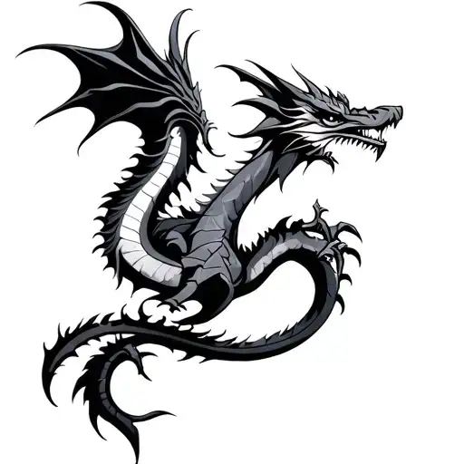 Arrow Dragon tattoo design idea