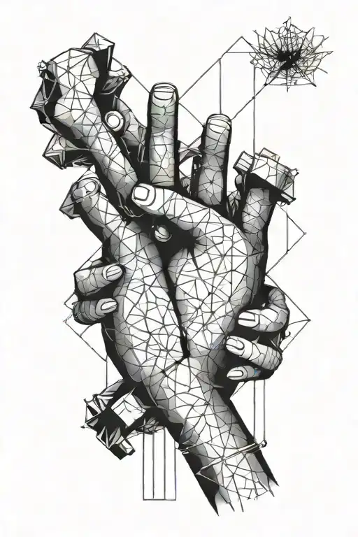 Hands that control the heart like a puppet master with strings tattoo design idea