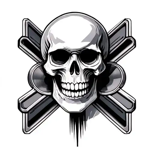 skull and subwoofers tattoo design idea