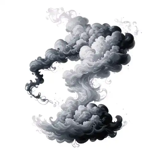 Coverup Clouds and Smoke tattoo design idea