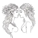 Virgo And Aquarius tattoo design idea