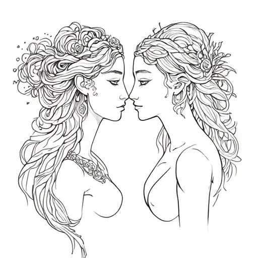 Virgo And Aquarius tattoo design idea