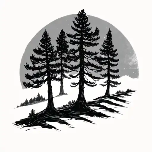Ponderosa Pine tattoo design idea