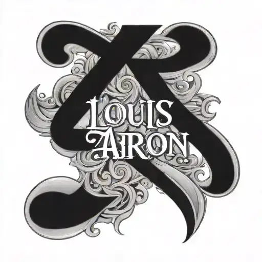 Louis Aaron name written tattoo design idea