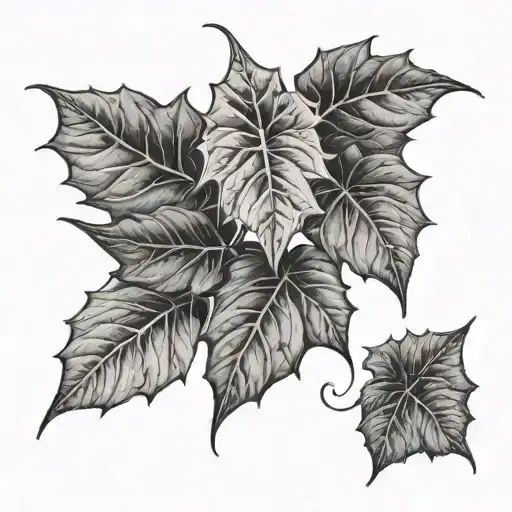 Ivy leaves tattoo design idea