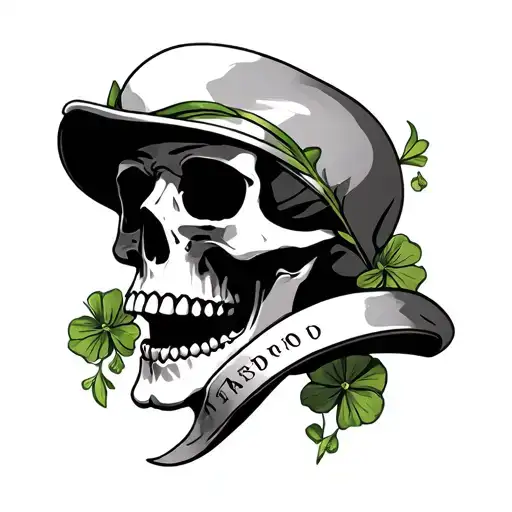 Irish Skull tattoo design idea