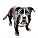 American pit bull terrier standing proud tattoo design idea