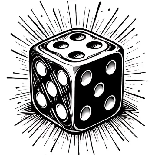 2 Dice classic look with 5 on each side tattoo design idea