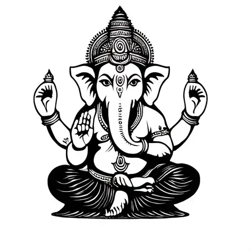 ganpati outline tattoo design idea