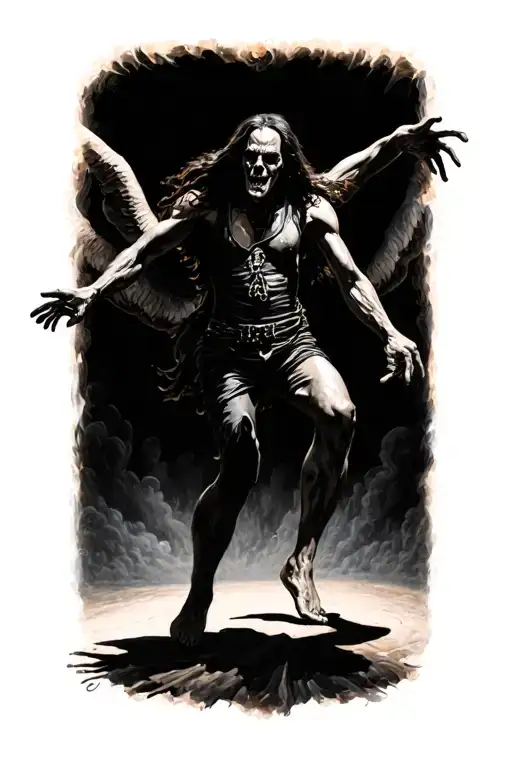 black sabbath iron maiden dancing tattoo design idea