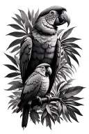 jungle parrots tattoo design idea